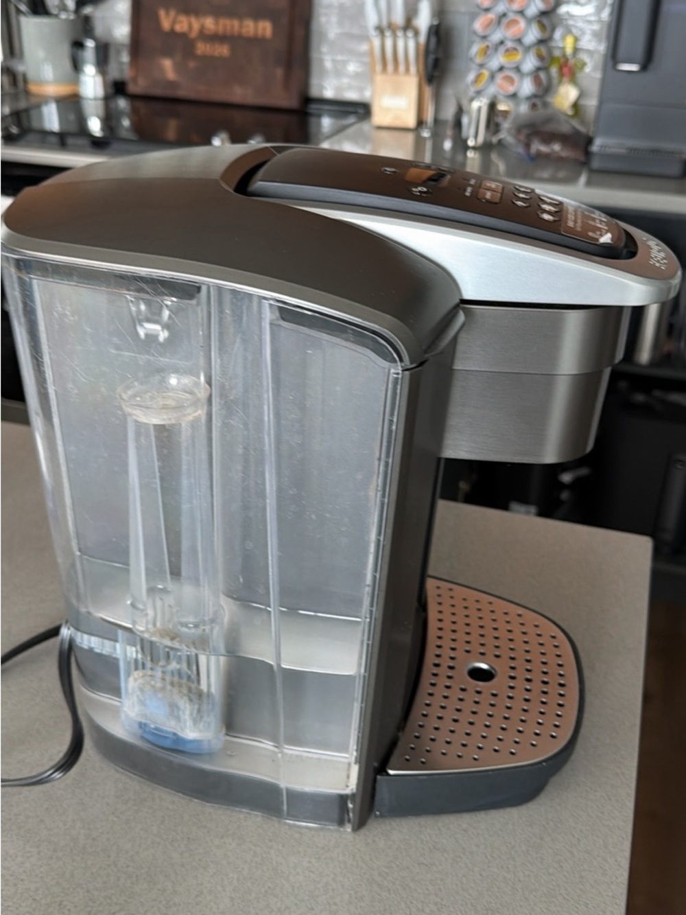 Keurig Gray and Silver Single-Serve Coffee Maker with Water Reservoir